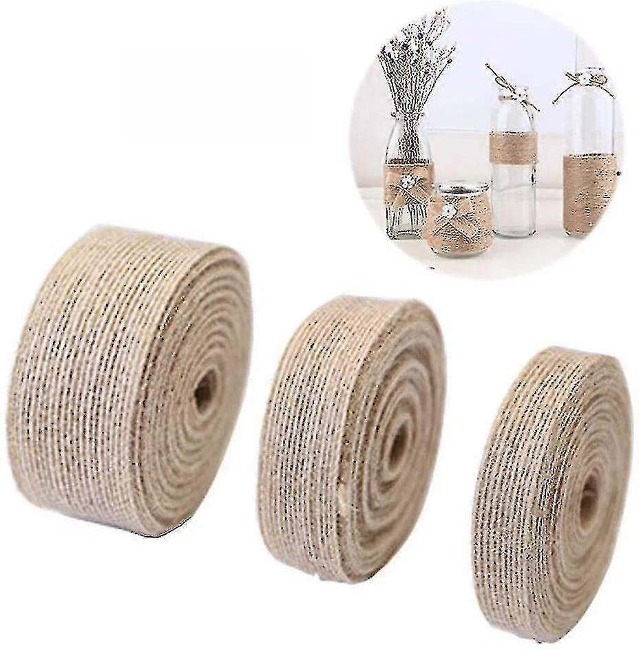 3 لفات 30 م شرائط الجوت الطبيعية الجميلة ، الخيش الجوت الطبيعي