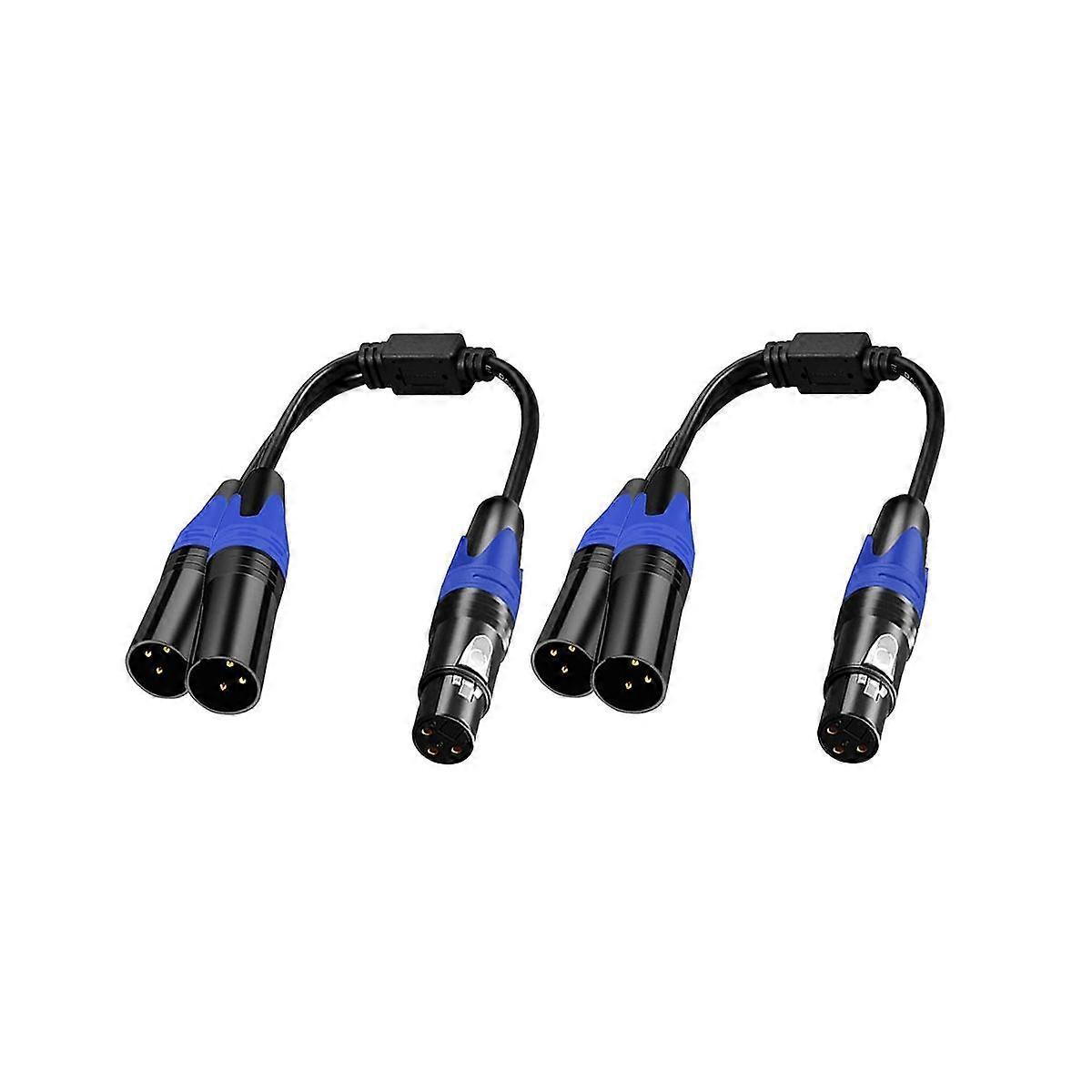 XLR Splitter Cable, 1 XLR Female to 2 XLR Male Y Cable Balanced Microphone Splitter Cord Audio Adap