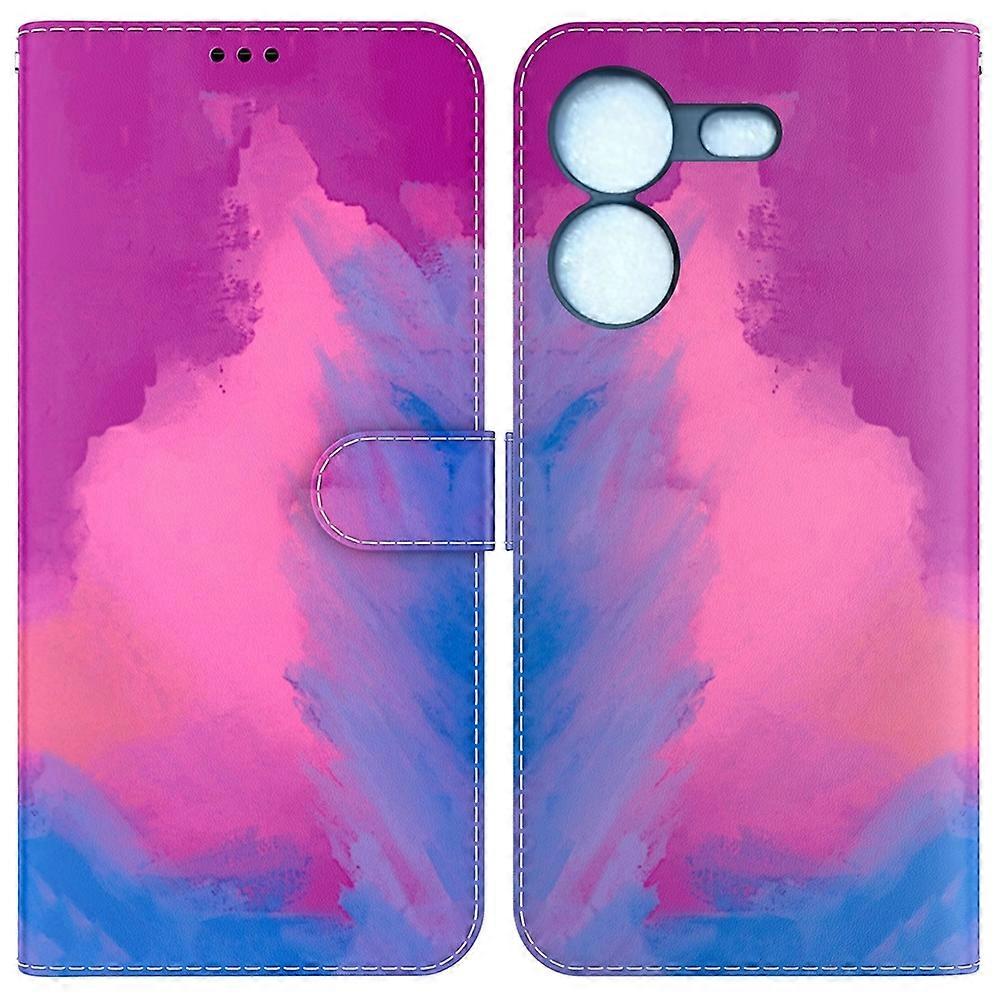 Watercolor Pattern PU Case For Tecno Pova 5