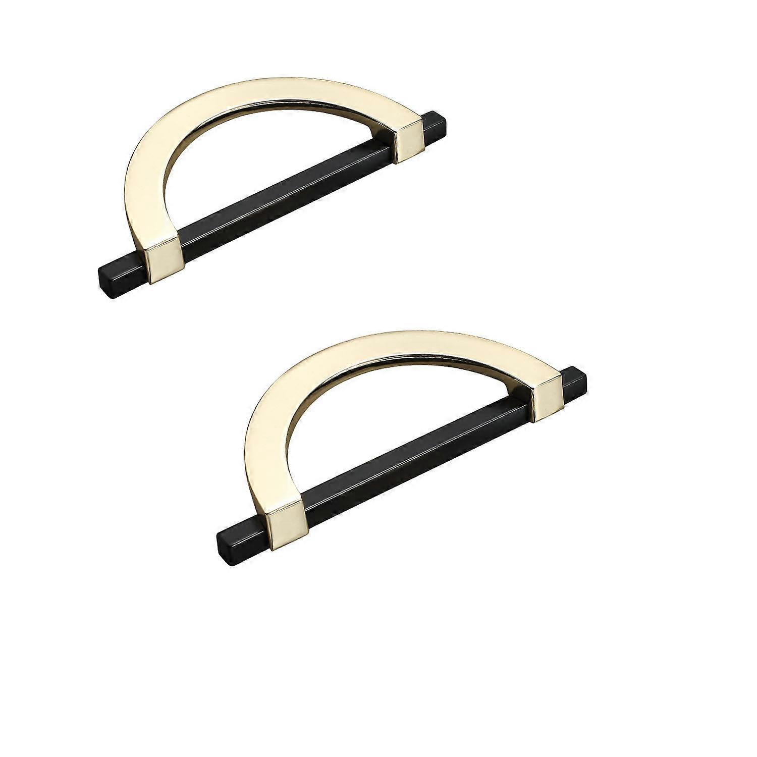 2 pack gold-black kitchen door handles 96mm