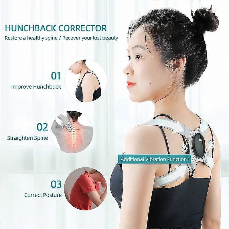 Vibration Reminder Back Orthosis Adjustable Posture Corrector Smart Hunchback Corrector Back Spine Support Upper Correction BeltBack & Lumbar Support 
