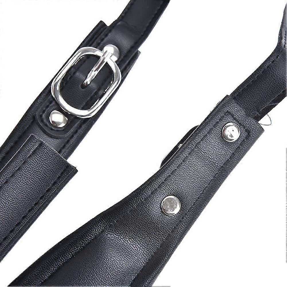 Paire De Bretelles Pour Accordéon 80-120 Basses - Cuir Véritable, Longueur Réglable 74-120 Cm