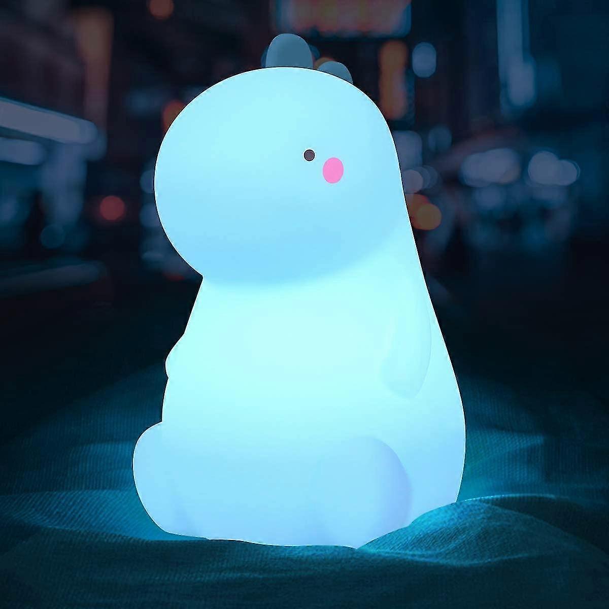 Dinosaur Night Light For Kids, Cute Color Changing Silicone Night Light With Touch Sensor