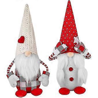 Gnome Plush Faceless Santa Claus Elf Doll Table Ornament Xmas Decoration 2pcs