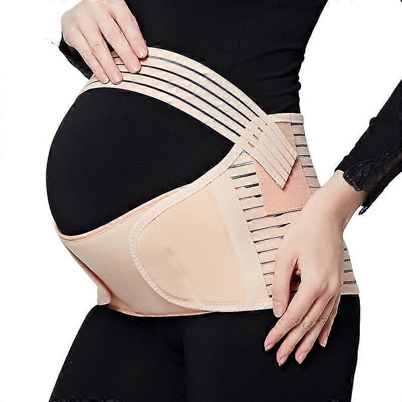 Back support for pregnant women, lightweight self-adhesive belly belt for pregnant women, breathable and fully elastic skin color XL: (suitable for pr