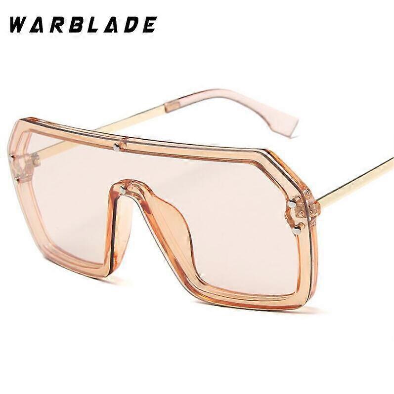 WarBLade 2019 Mode Vintage Oversized Square Solbriller AdultOne Piece Lens Big Frame Solbriller til voksne UV400 sølv spejl