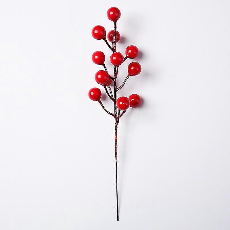 20 bunches of artificial berry branches, red berry branches, artificial red berry Christmas red pulp branches