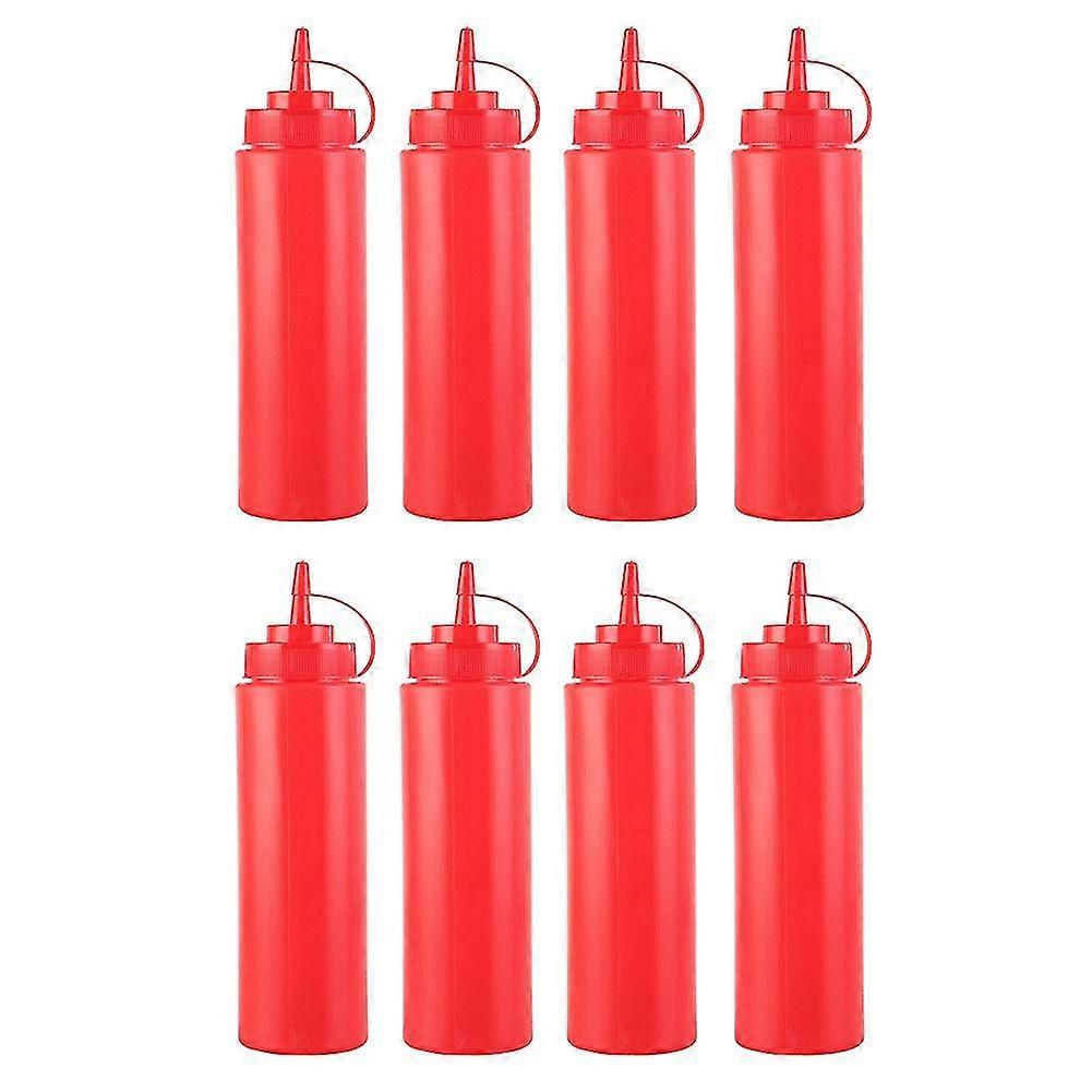 8pcs 360ml En Plastique Bouche Pointue Ketchup Salade Sauce Presser Bouteilles Distributeur Tw