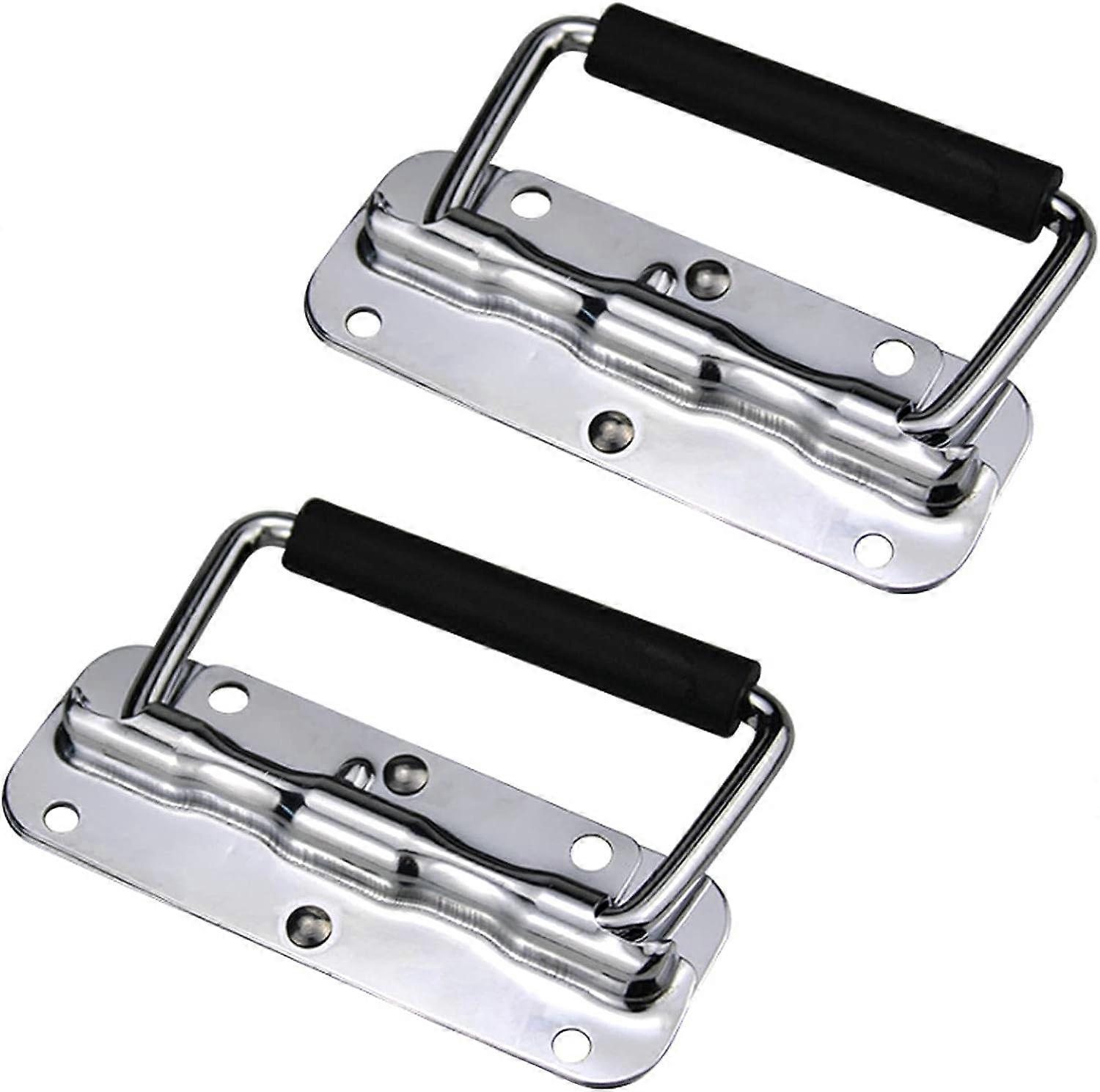 Stainless Steel Box Handles - Folding Shockproof Suitcases Toolboxes (2pcs)