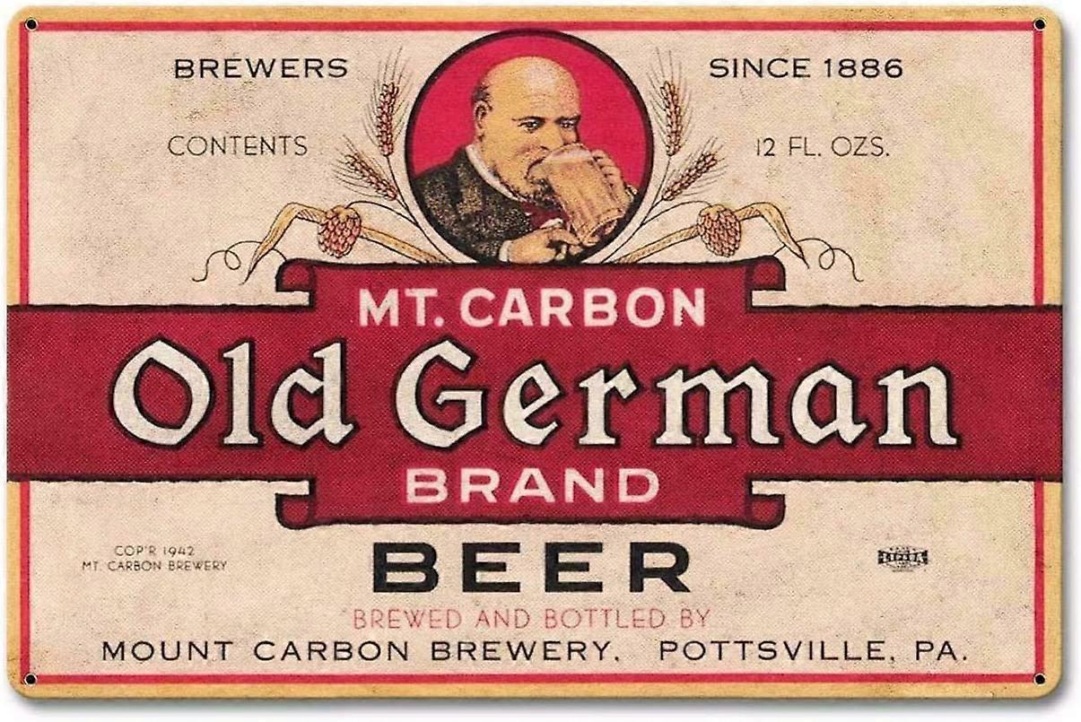 ブリキの看板ヴィンテージシックなアートデコレーションポスターマウントカーボン古いドイツのビールラガーエールストアバーホームカフェファームガレージまたはクラブ12 "X 8"