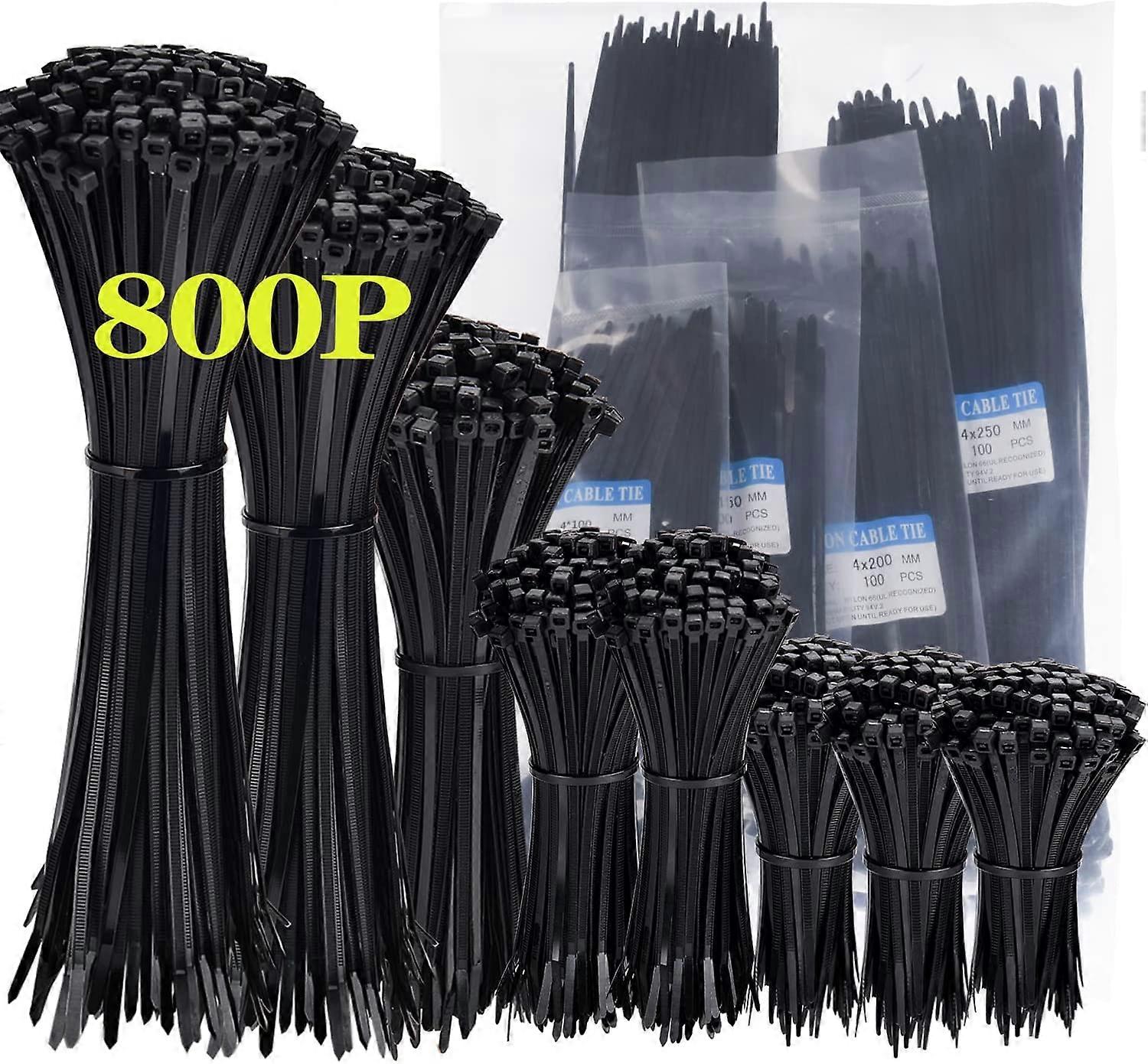 Cable Ties, 800 Pieces Adjustable Durable Nylon Zipper Ties