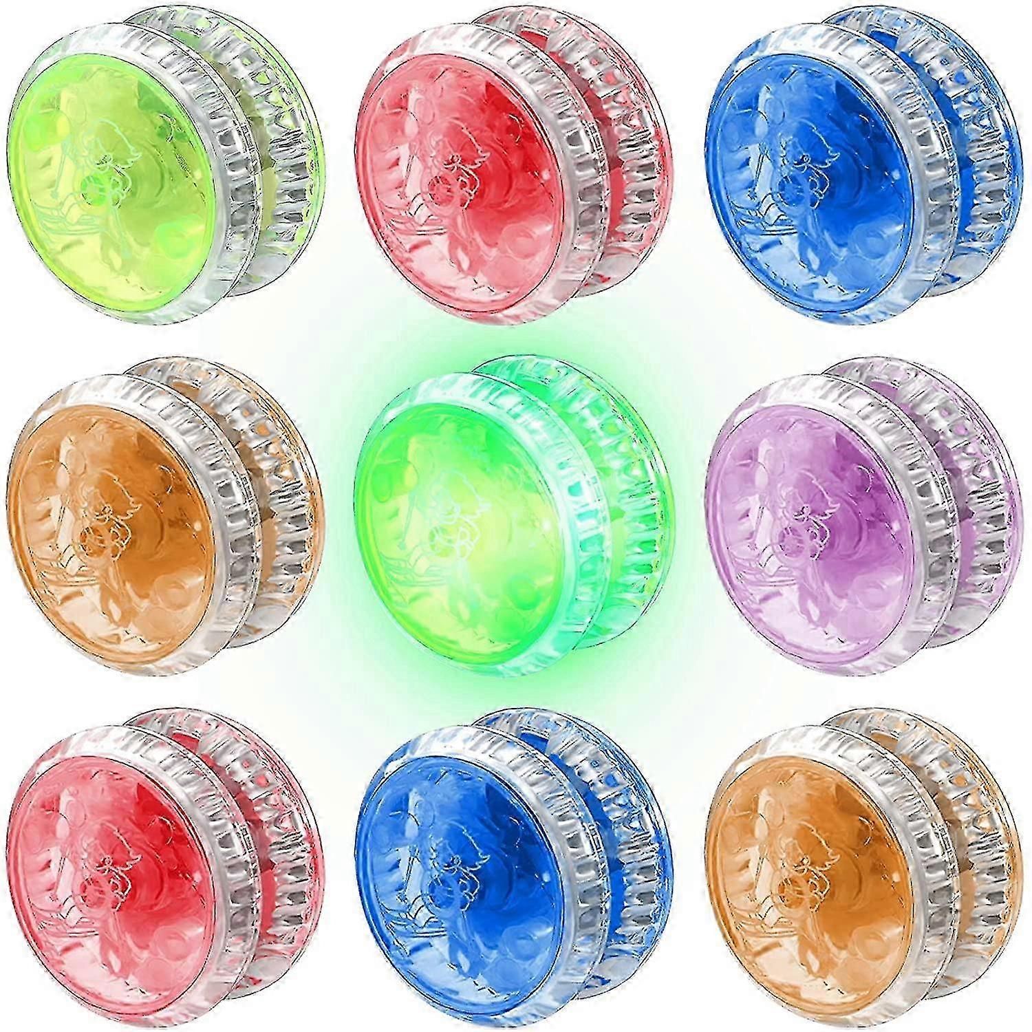 9 Pieces Yo-yo Led Light Yoyo Ball Bearing Responsive Yoyo Reactive Plastic Yoyo