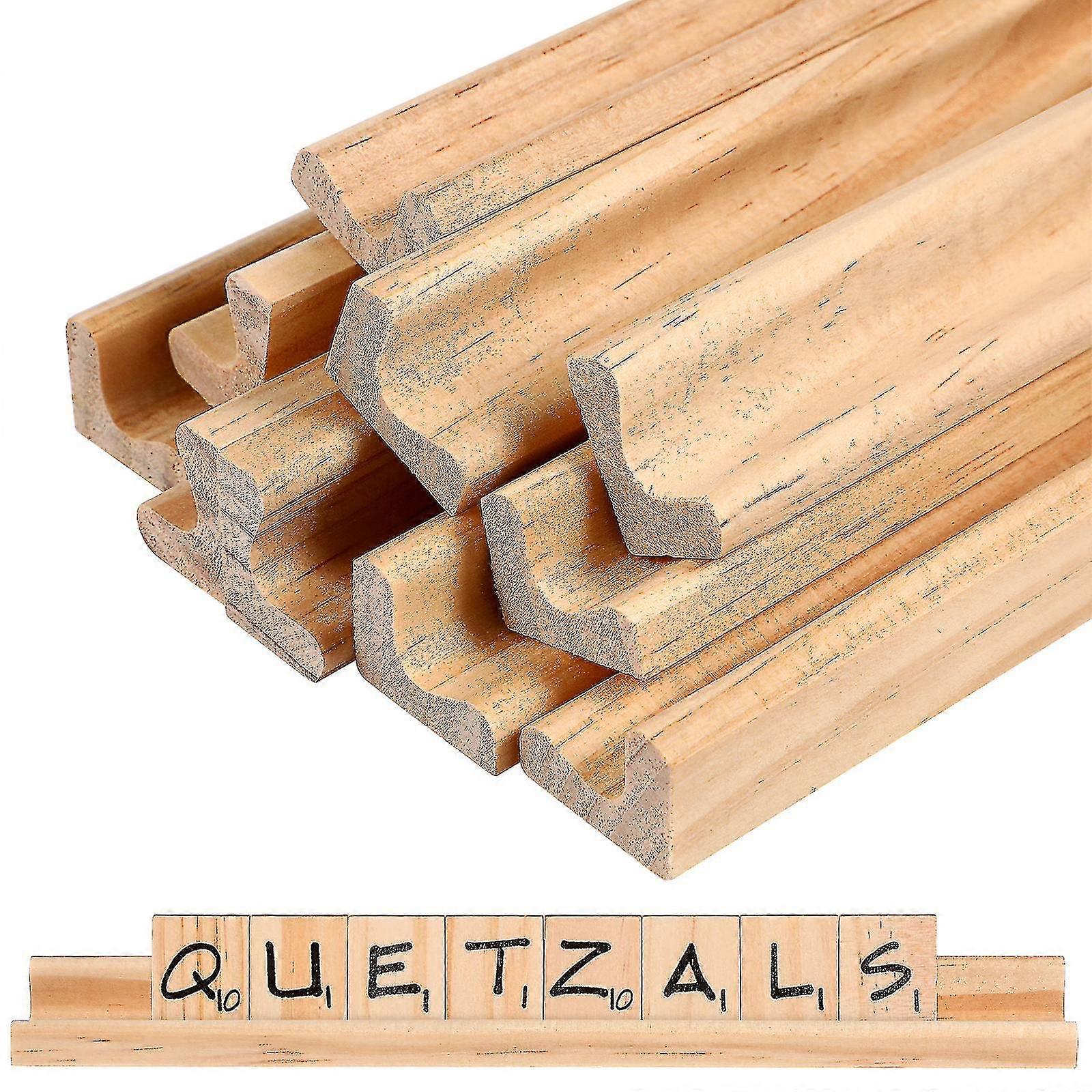 10 Pcs Wooden Letters Holder Trays Mahjong Racks Letter Game Support Brackets Letter Tile Racks Game Pieces