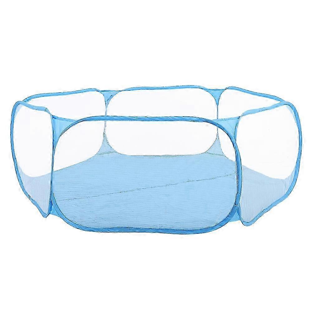Portable Small Pet Animals Playpen Transparent Puppy Cat Rabbit Cage Tent for OutdoorBlue