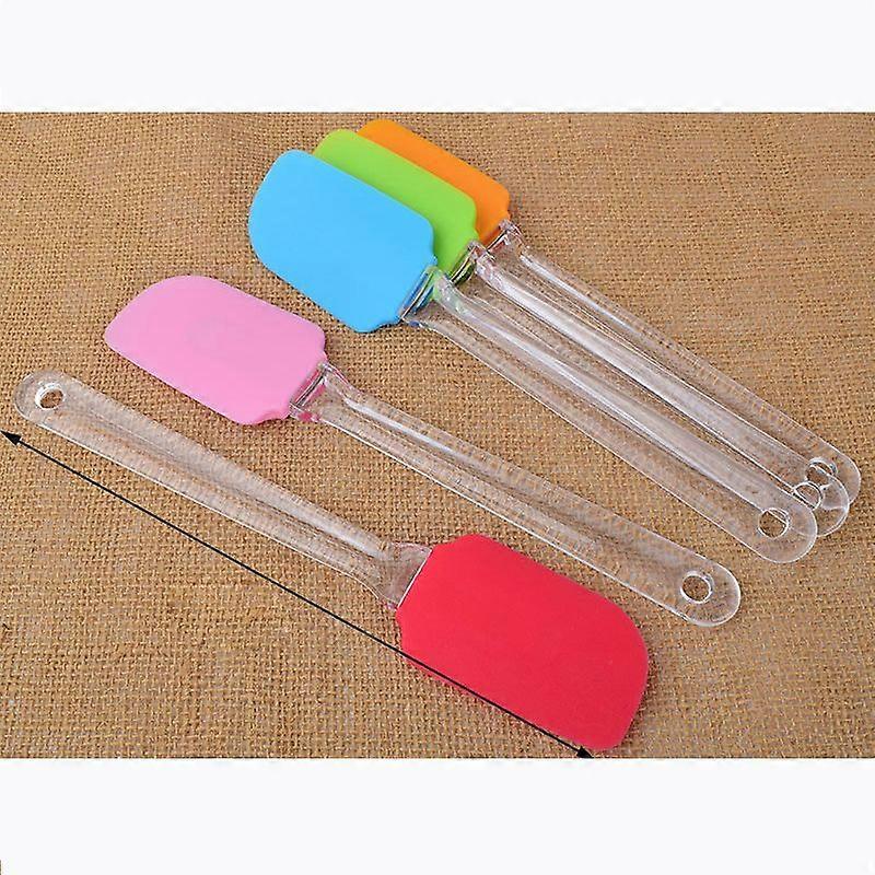 4pcs transparent handle soft silicone spatula