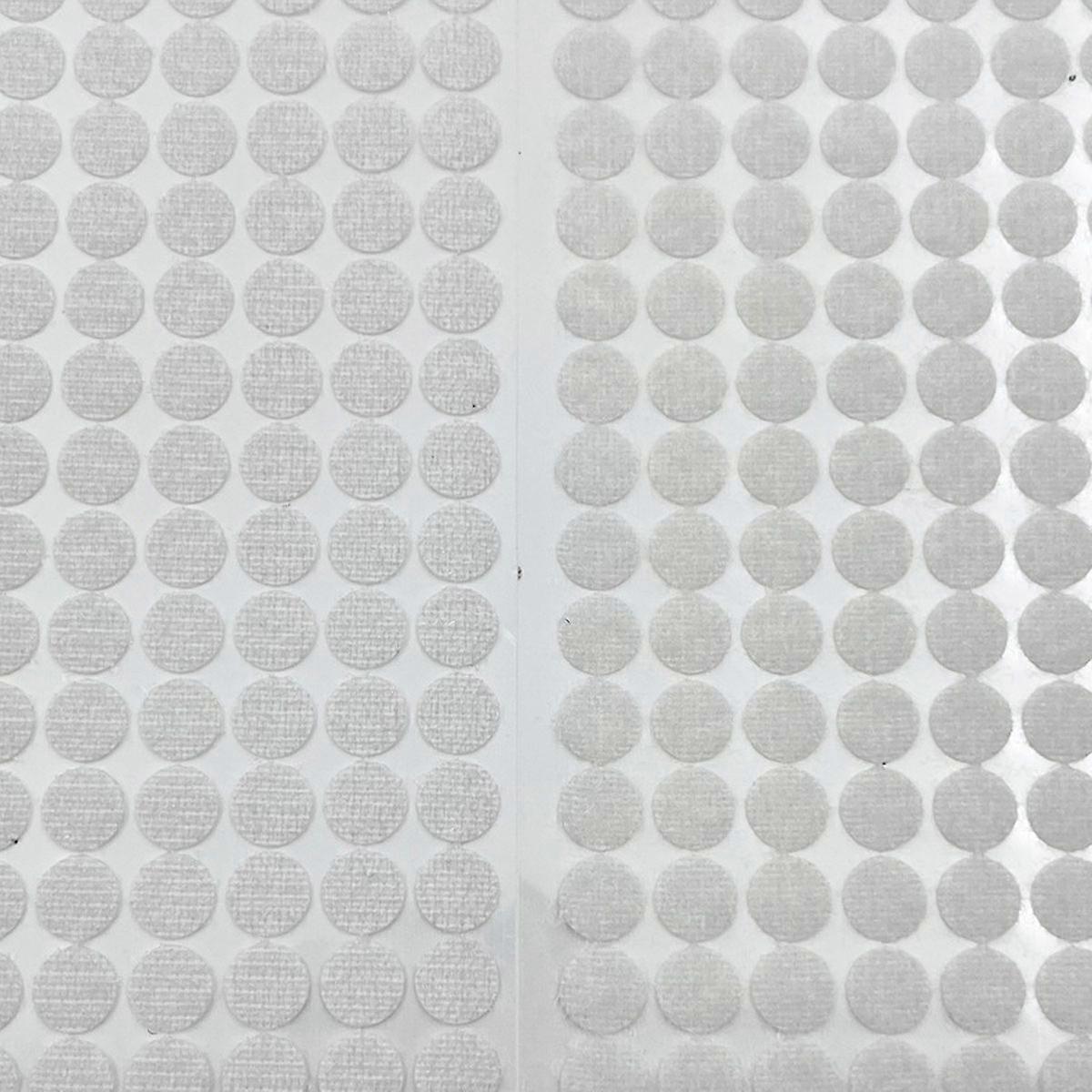 0.39in/10mm Diameter Hook and Loop Self Adhesive Dots Tapes, White Nylon Sticky Back Dots, Fastener Round Tapes for Home, Office and Classroom