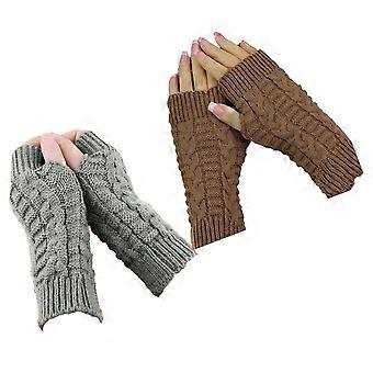 Winter Warm Strick Fingerlose Handschuhe Hand Häkeln Daumenloch Arm Linger Fäustlinge