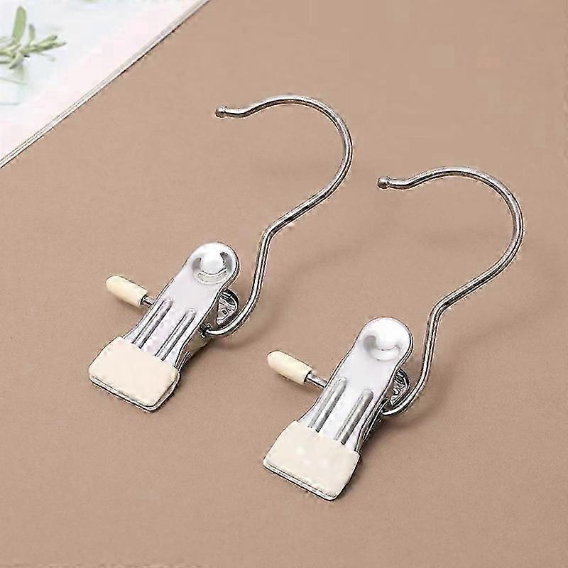 5Pcs Boot Hooks Seamless Clothes Hooks Sock Clips Metal Beige