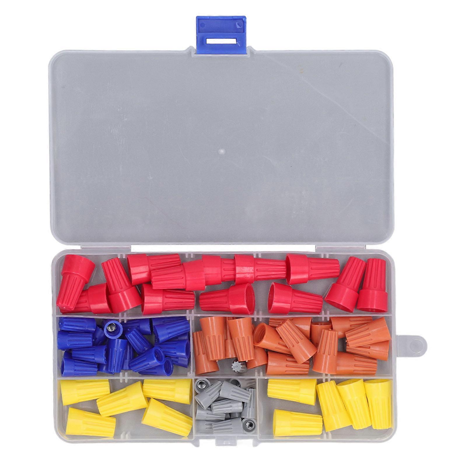 Electrical Wire Caps PVC Spring Twist End Screw On Terminals Assortment Set Kit with Storage Box