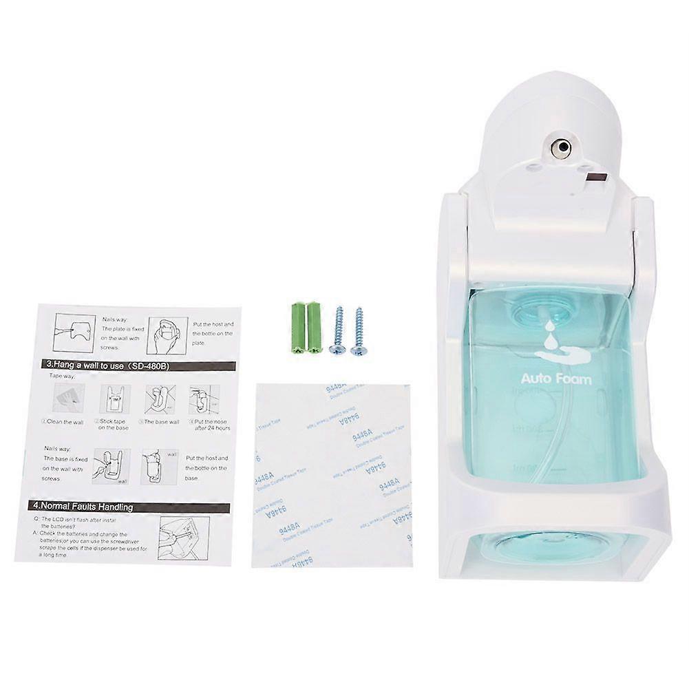 480ml Touchless Automatic Sensor Foam Soap Lotion Dispenser Kitchen Bathroom (Silver)