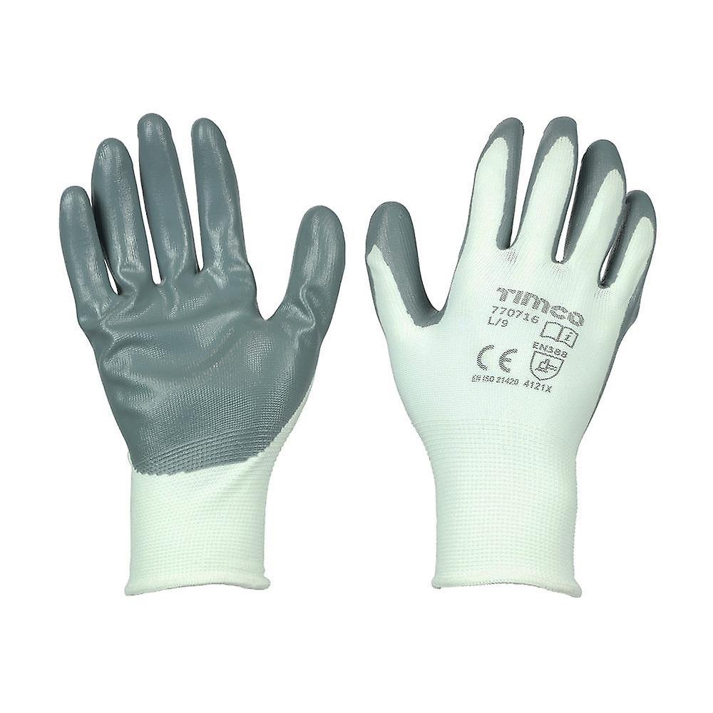 TIMCo Secure Grip Gloves Smooth Nitrile Foam Coated Polyester Size Large