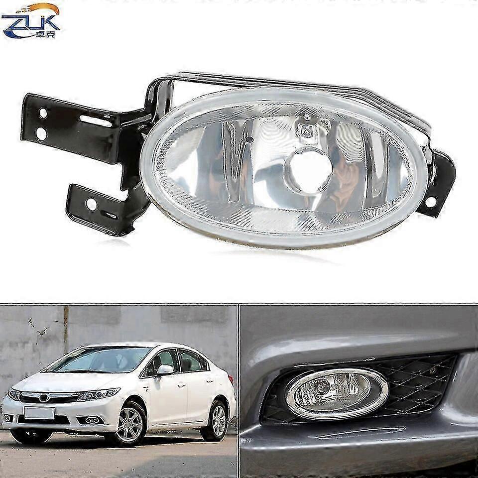 Front Fog Light Fog Lamp For CIVIC 2012 2013 FB2 FB3 Front Bumper Lamp Foglight Foglamp With Glasses Lens & Aluminum Bowl