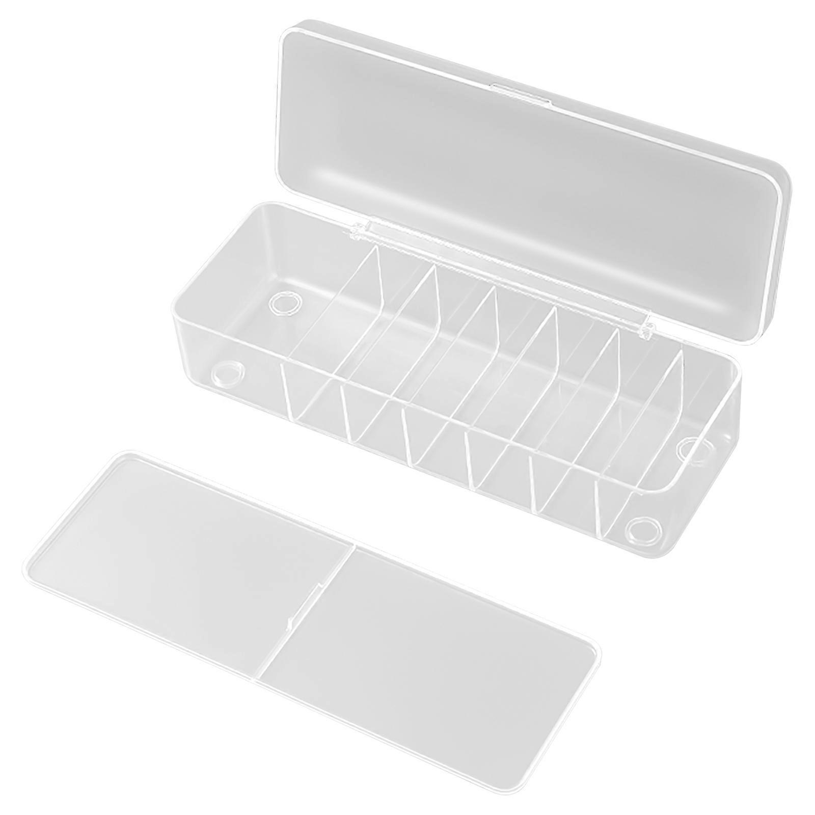 Cable Organizer Box Storage Desktop Data Cable Cord Storage Box Plastic Cable Management Box with lid(white)