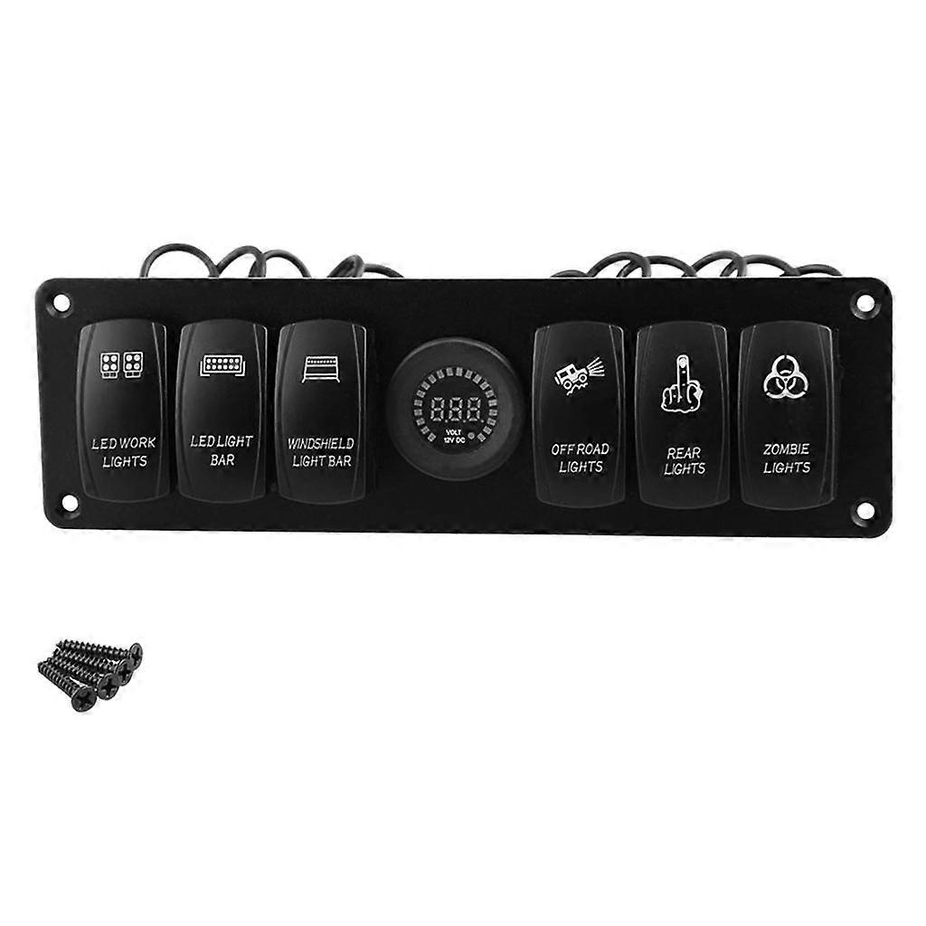 6 Gang Rocker Switch / Voltmeter Waterproof