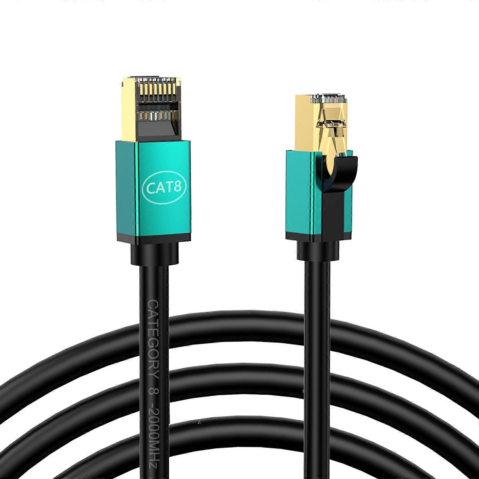 Hızlı CAT8 Ethernet Kablosu 2000MHz CAT8 RJ45 Ağ Kablosu Sorunsuz Video ve Büyük Dosya Aktarımları için 10Gigabit Yeşil