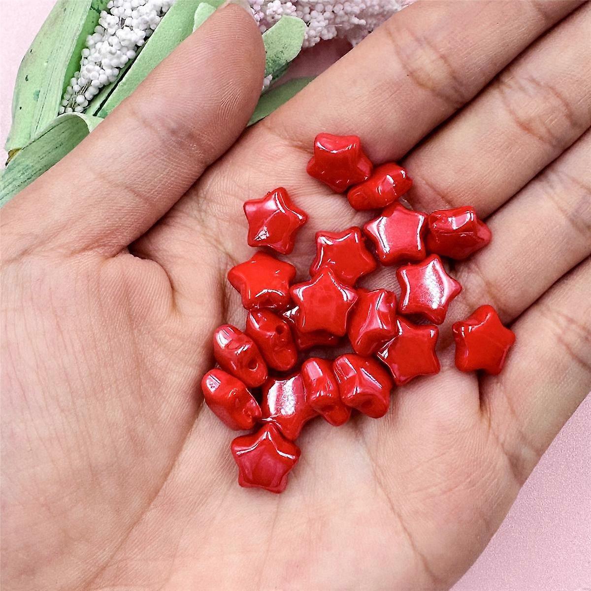 High quality Loose Beads Beading Material 20Pcs DIY Necklace Key Chain Making Fashion Little Stars Shapeds for Bracelet