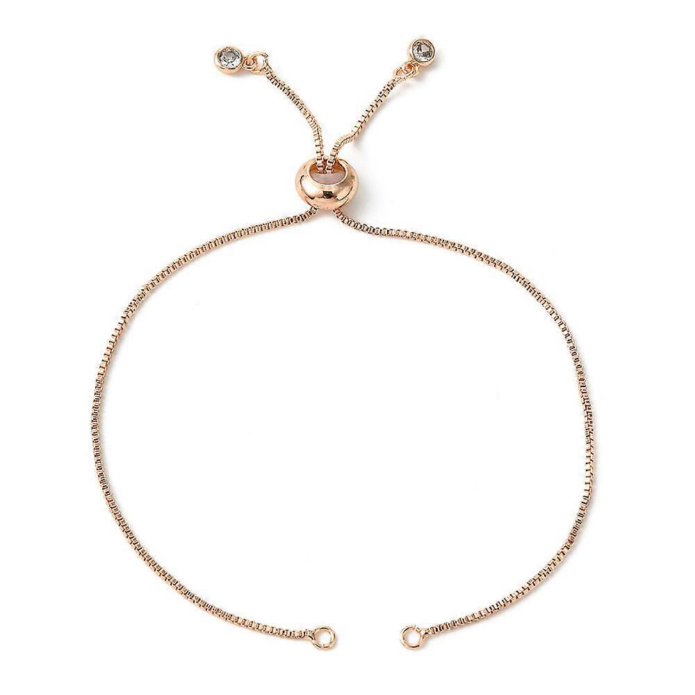 Jewelry Making Kits 5Pcs Rack Plating Adjustable Brass Slider Bracelet Making with Cubic Zirconia