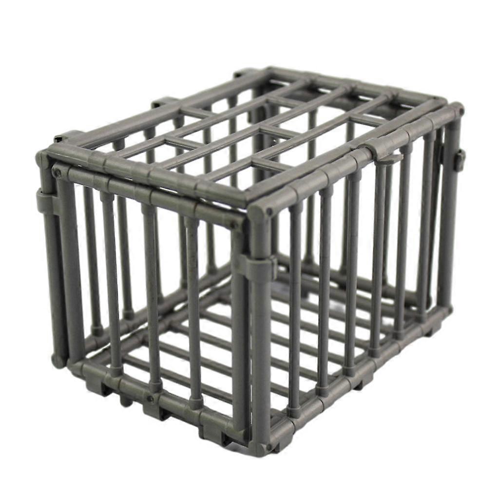 Foldable Cage Model Toy Plastic Hand-Made 1 Pcs Silver for Children