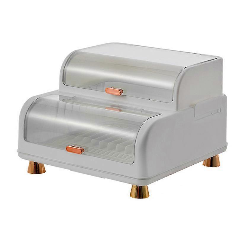 Draining Bowl Rack Plastic Tableware Drainer Storage Box Dish Chopsticks Drying Box with Lid