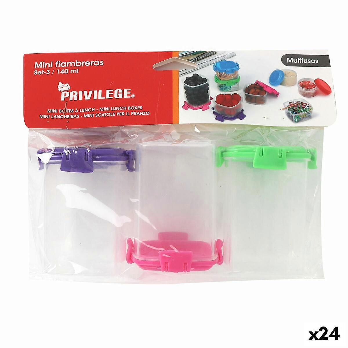 Set Brotdosen Privilege 140 ml 6,8 x 5 x 5 cm 3 Stück (24 Stück)