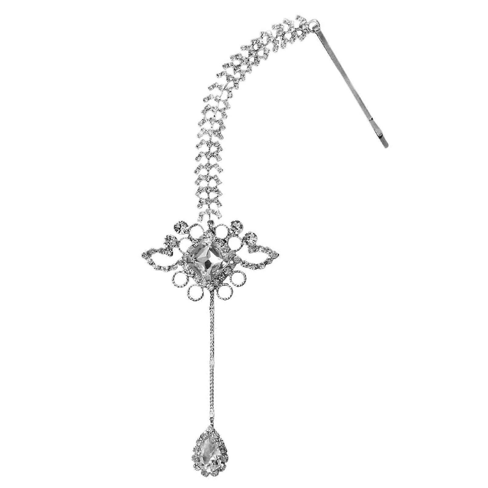 Eye Catching Flower Pattern Teardrop Hair Clip Comfortable and Portable Accessory Headwear for Daily and Special Event Silver