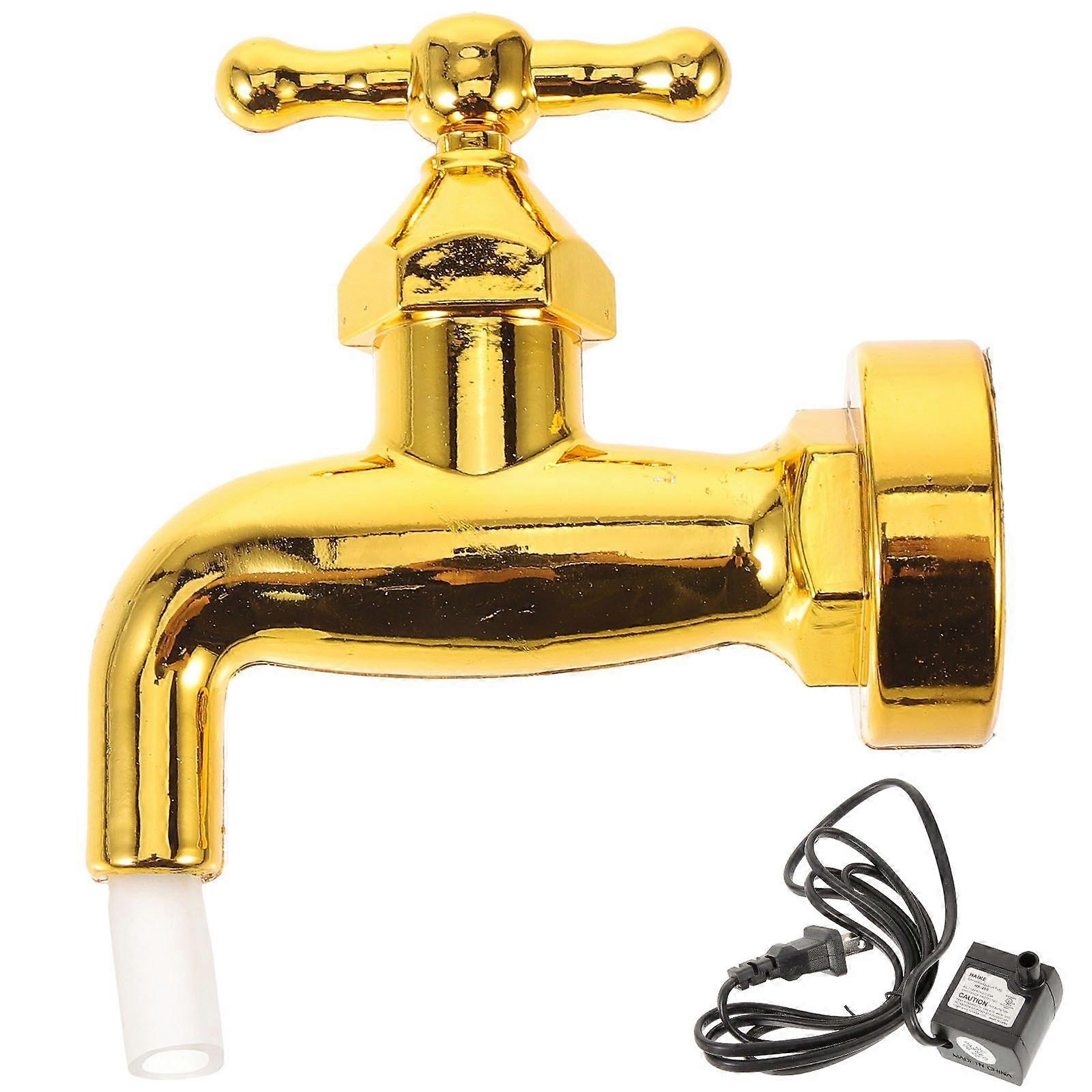 Garden Adornment Watering Fountain Floating Tap Fountain Invisible Flowing Spout (US plug)