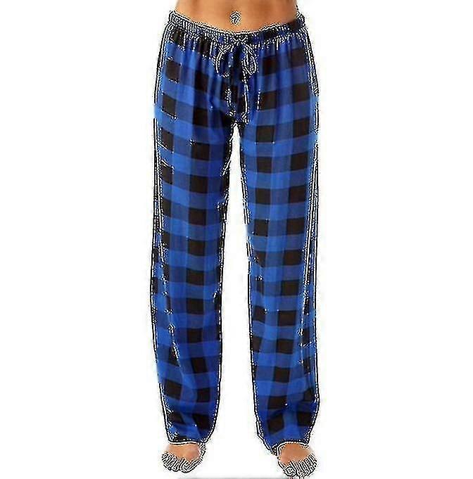 Dame bløde pyjamasbukser, loungebukser, natbukser -dd S blå