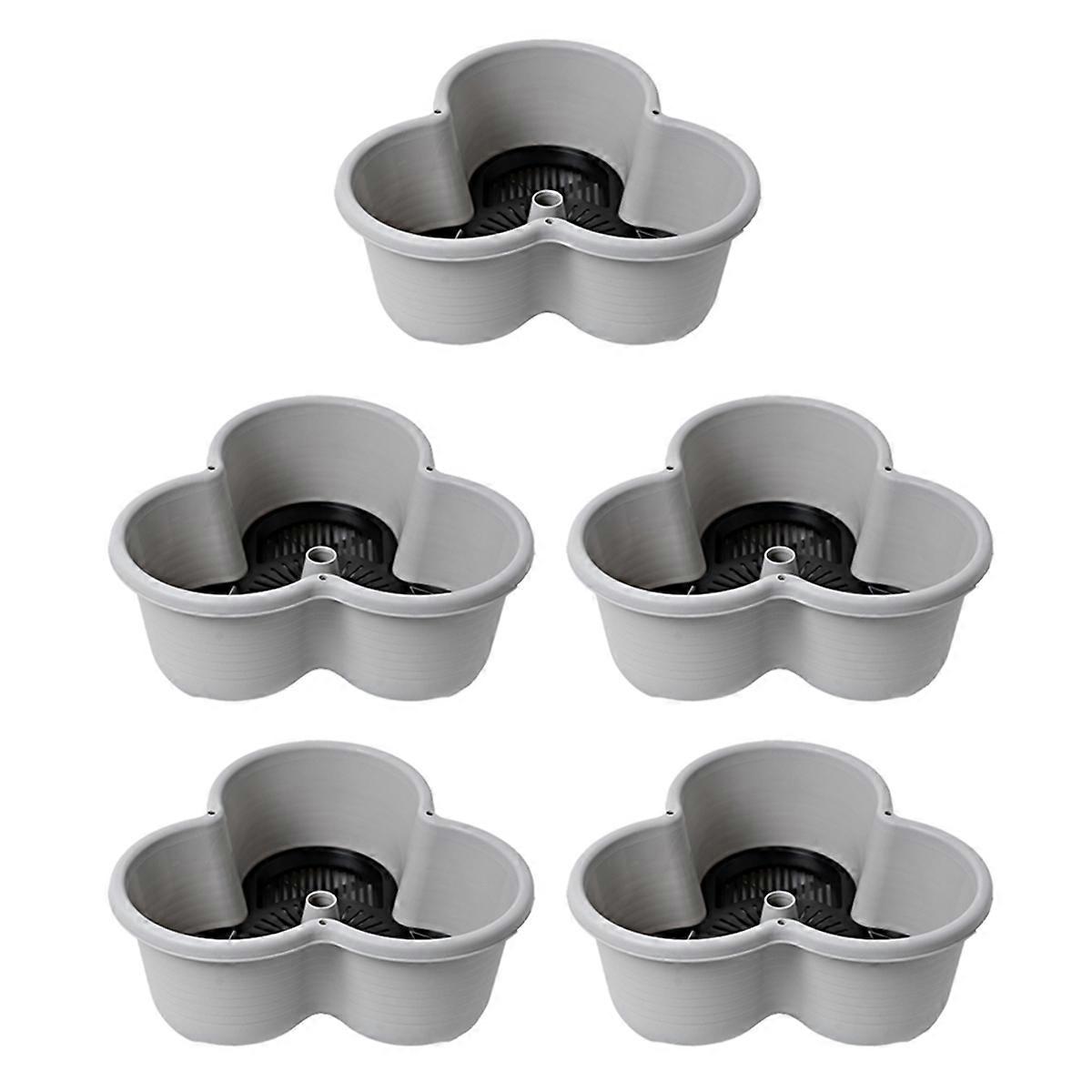 Vertical Gardening Stackable Flower Pots, For Strawberries(5PCS)Grey