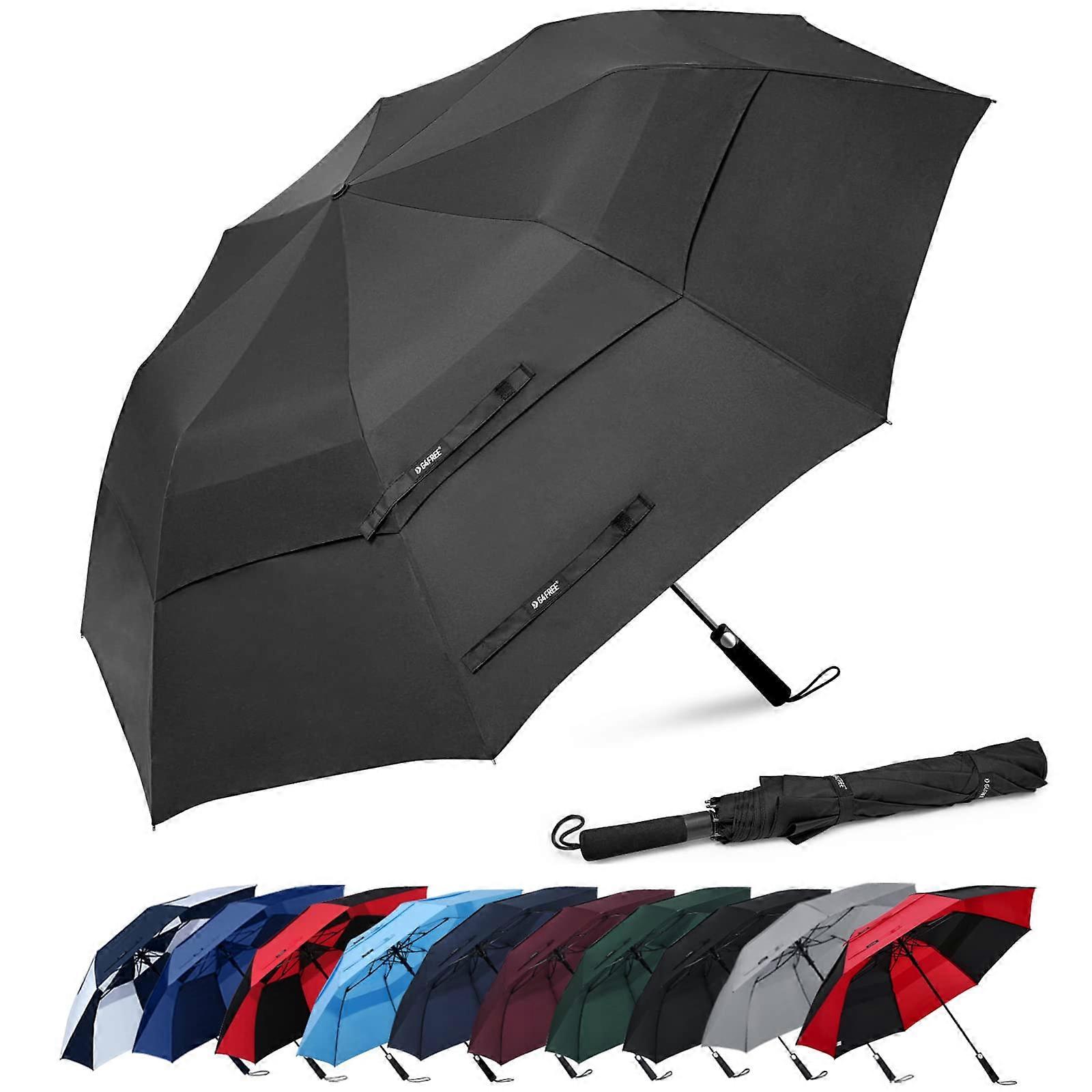 Large Oversize Double Canopy Vented Windproof Automatic Stick Open Golf Umbrella for Men 62 Inch