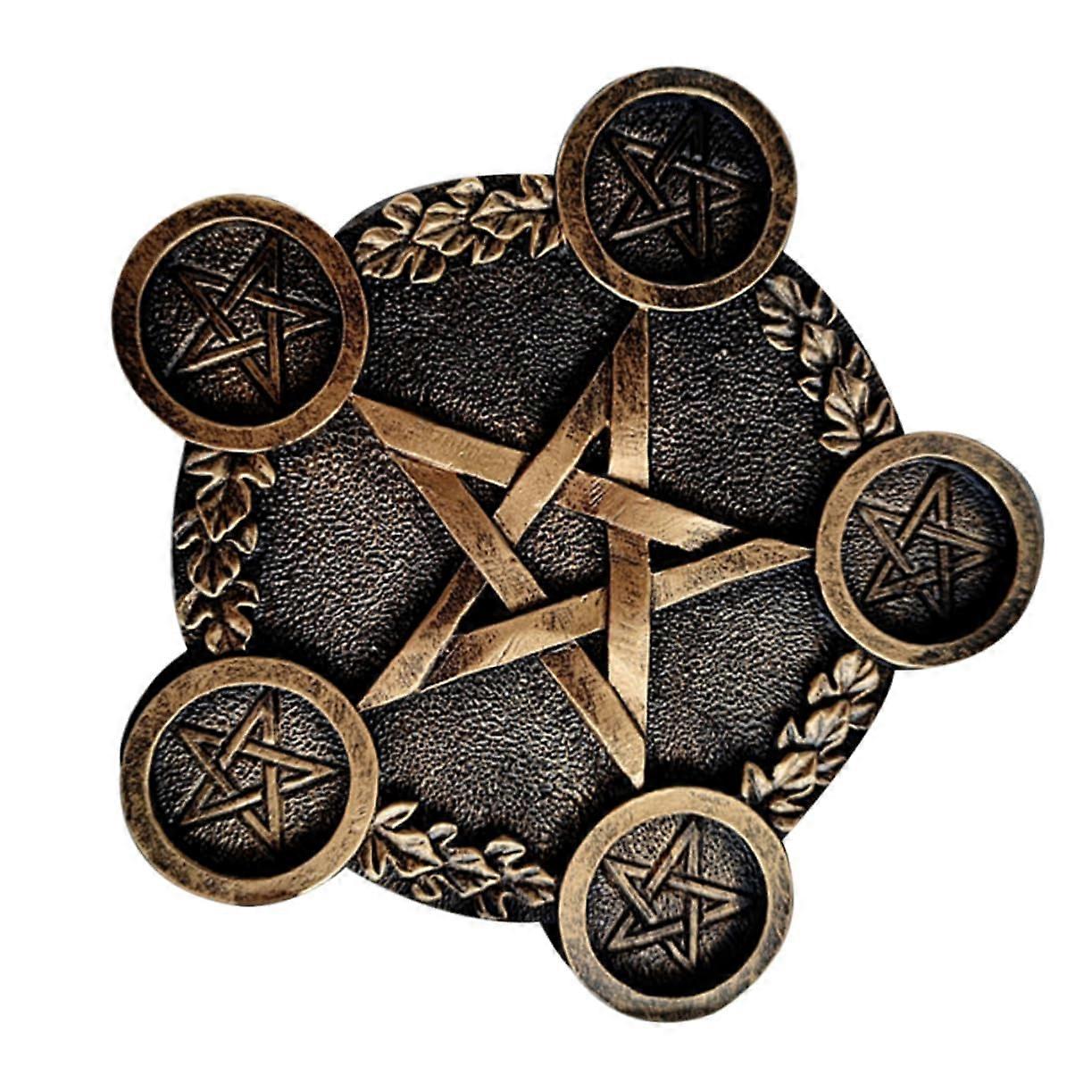 Pentagram Resin Moon Award Chime Plate Candle Holders