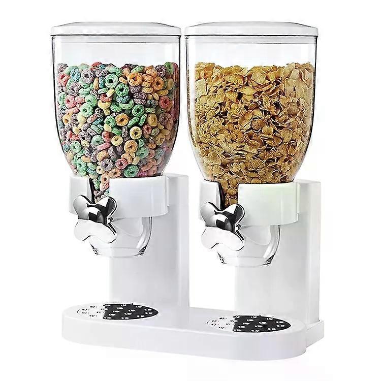 Cereal Dispenser-Multifunctional Double Head,White,White