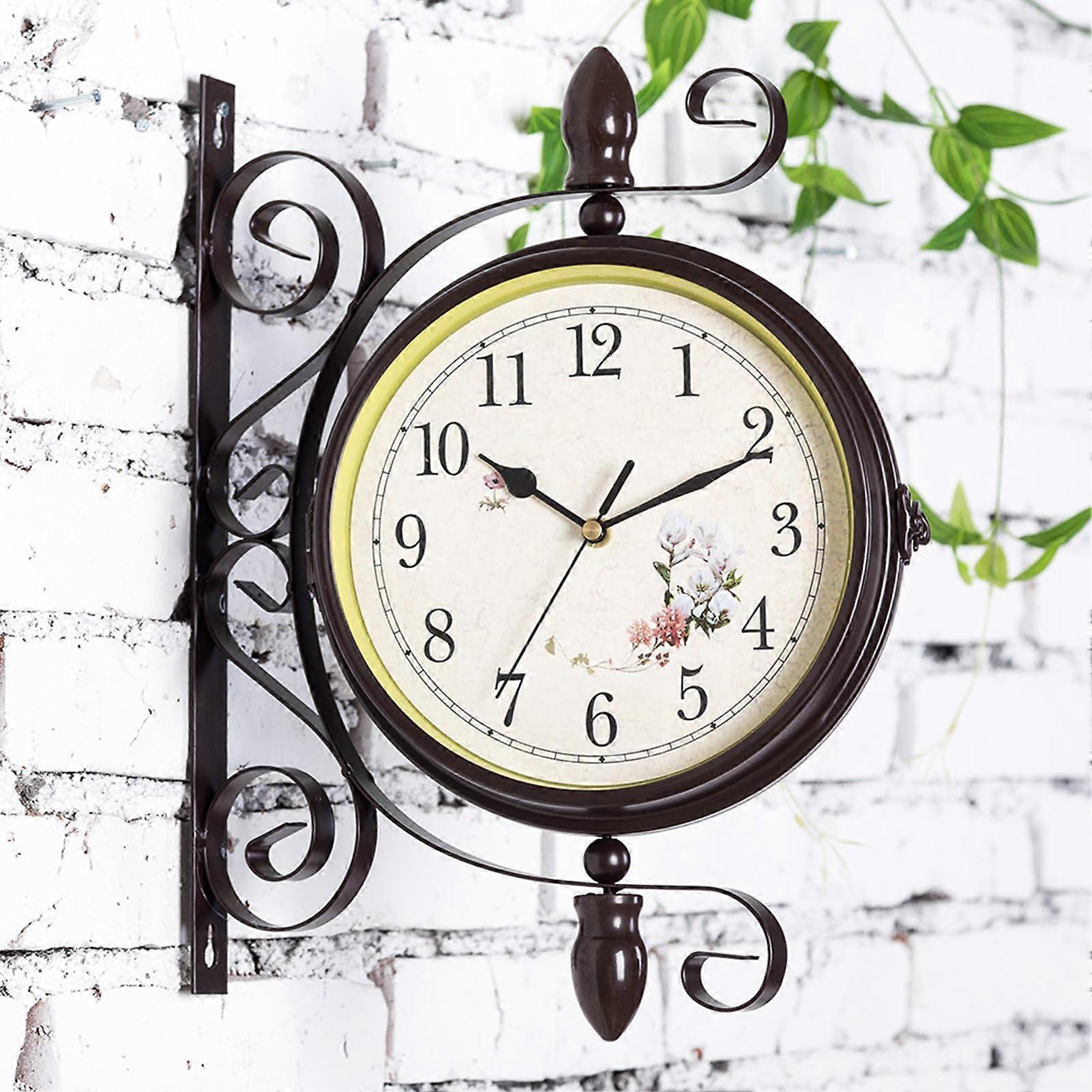 European Iron Double-Sided Wall Clock, Retro Two-Sided Watch for Living  Room, Modern Home Decor, Creative Design | Fruugo US, image size:1601x1601