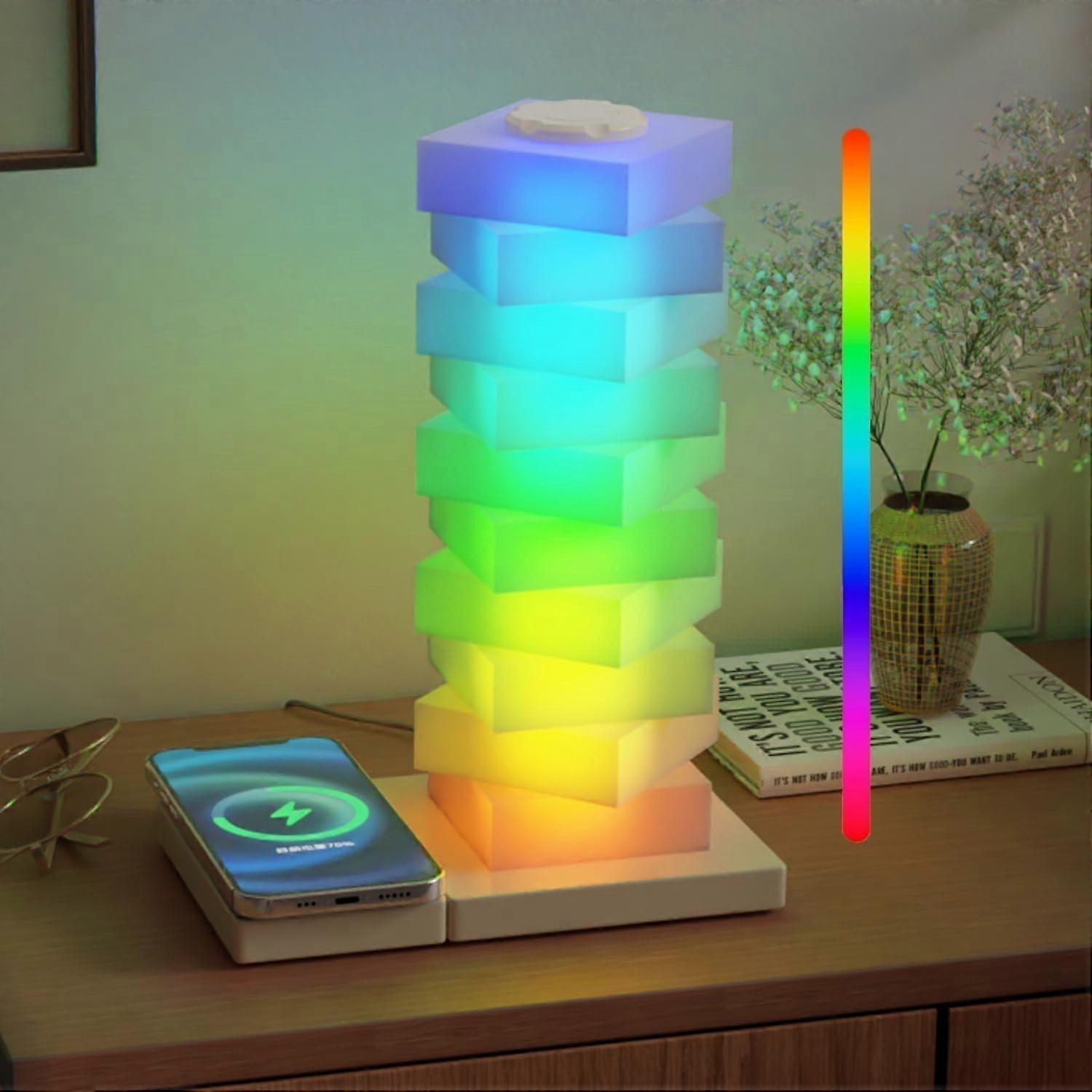 Modern LED Table Lamp with and RGB Touch Control for Bedroom Nightstand
