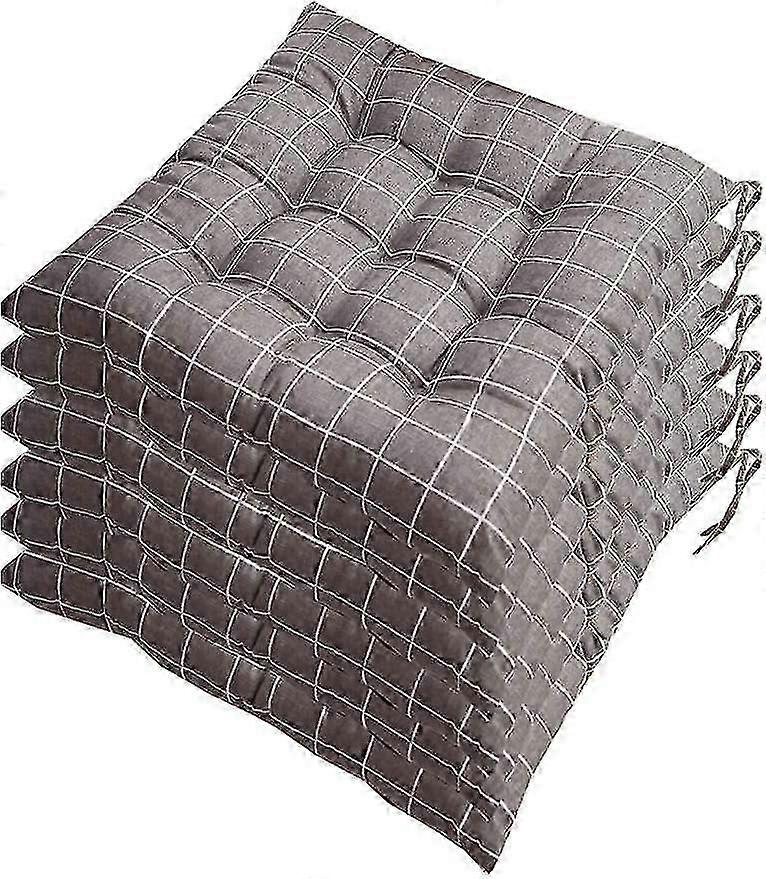 Set of 6 chair pads 40x40, Decorative cushion Chair cushion Garden cushions 12 stitches in one Different patterns, Polyester (A) Edition