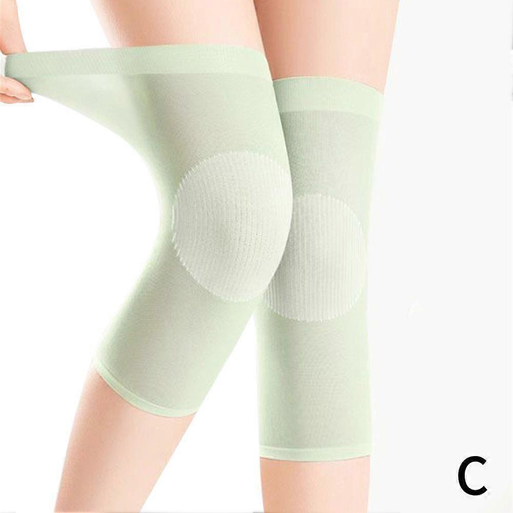 Green (C)$Summer ultra-thin breathable non-squeezing legs men and women joints elderly cold legs special anti-slip sports knee pads