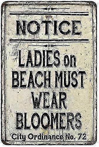 Senhoras na praia deve usar Bloomers Vintage Look Chic Tin Sign 8x12 polegadas OU 12x16 polegadas Modo 3923