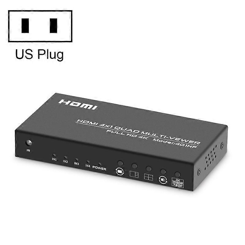 FJGEAR FJ-401HF 4 In 1 Out 4K HDMI Splitter Supports Four Screen Segmentation, Plug Type:US Plug FJ-401HF US Plug