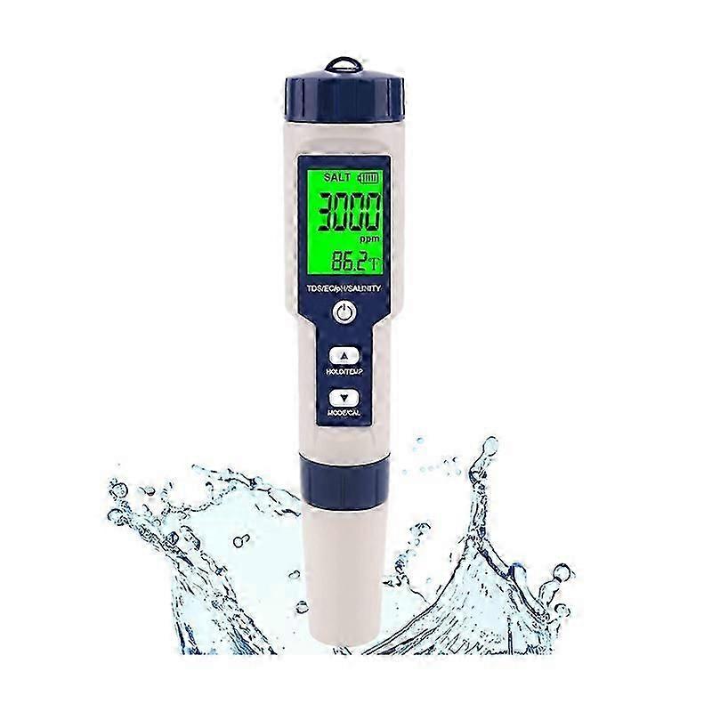 Digital Salinity Meter, High Accuracy 5 In 1 Salinity Tester