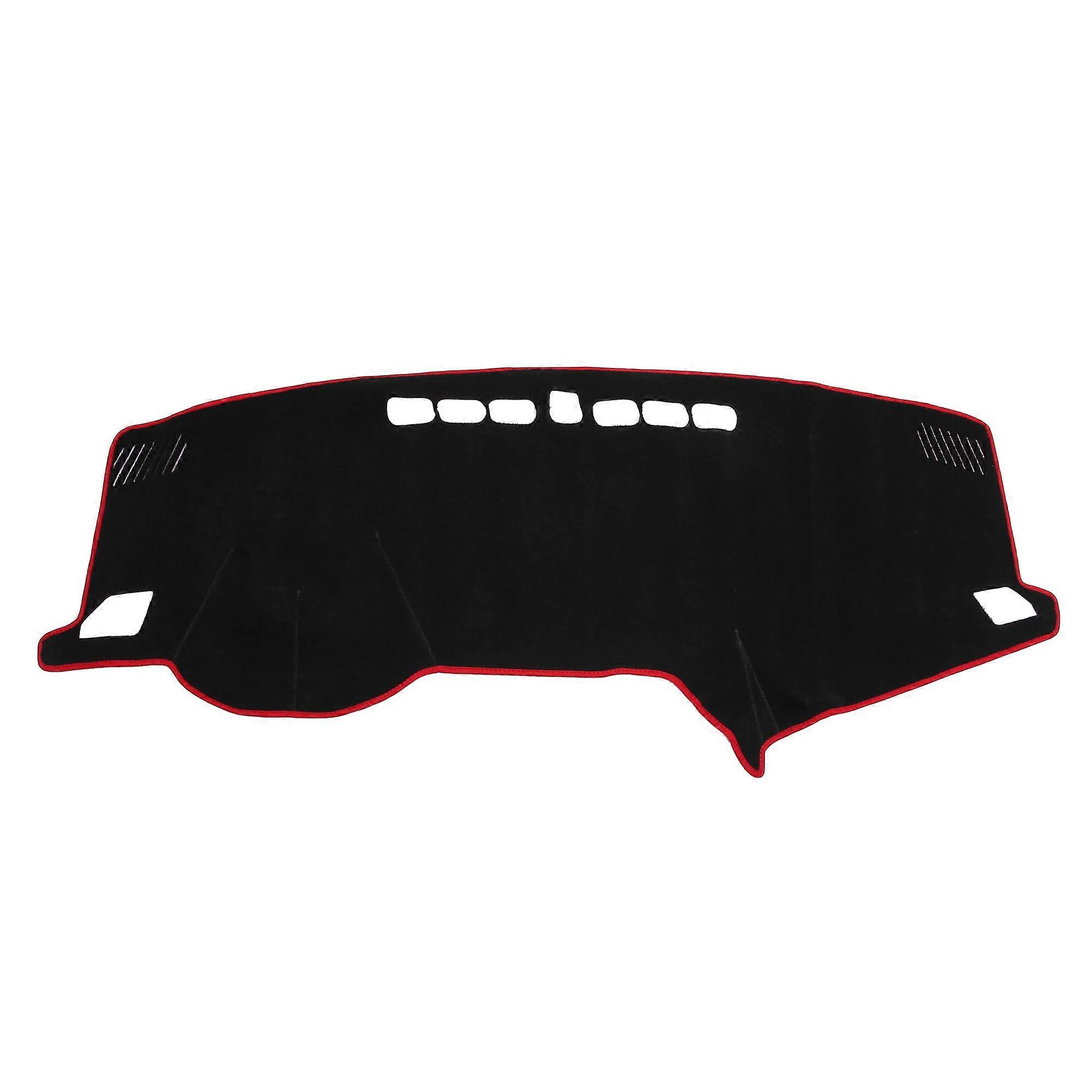 Dashboard Cover for Hyundai Sonata 2015-2019, Non-Slip Polyester Material, Red and Black Dash Mat Protector