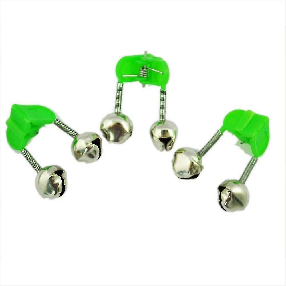 3 قطع لدغة إنذار صيد السمك رود القطب الحلق التوأم أجراس ث كليب أخضر